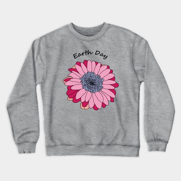 Gerbera Daisy for Earth Day Crewneck Sweatshirt by ellenhenryart